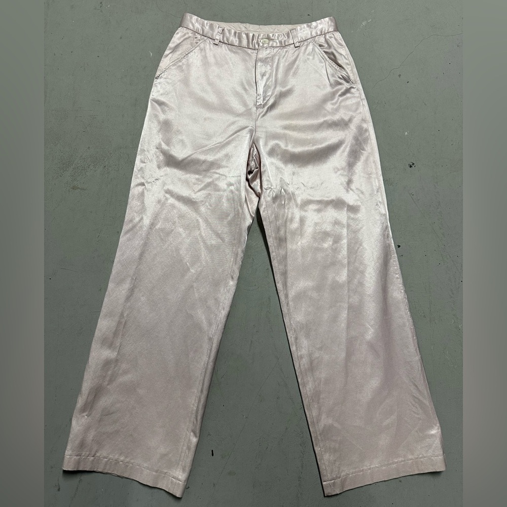 Our Legacy Sailor Pant Trousers Size 44 50s Pink Viscose Cotton Wide Leg